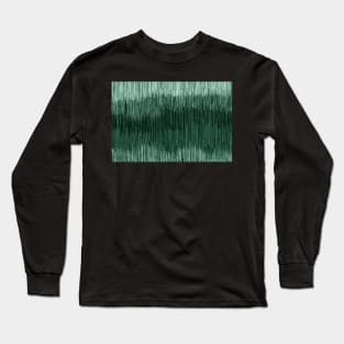 Night rain, glitchy cascade abstraction, mint dark background Long Sleeve T-Shirt